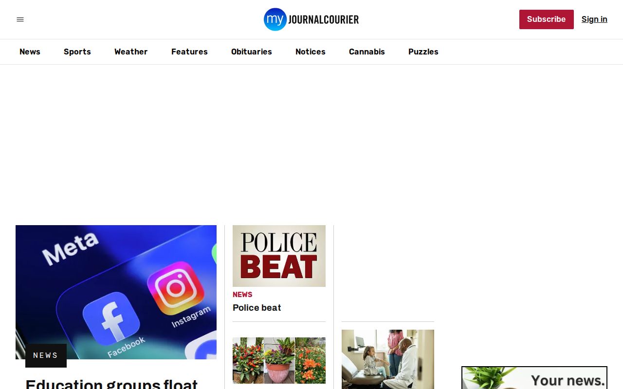 MyJournal Courier regional news page used for Scott County incident coverage